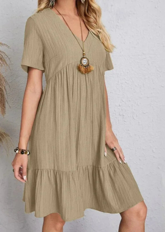 Vestido Midi Elegante Soltinho Valentina Khaki