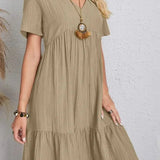 Vestido Midi Elegante Soltinho Valentina Khaki